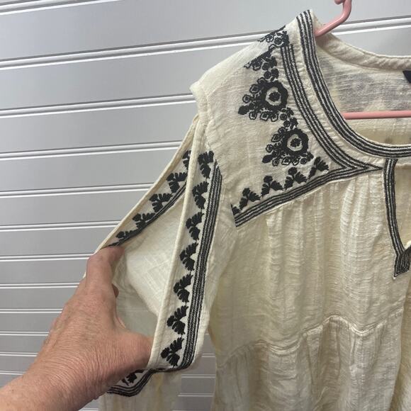 American Eagle Outfitters Long Sleeve Boho Embroidered Top Size L - Picture 4 of 8